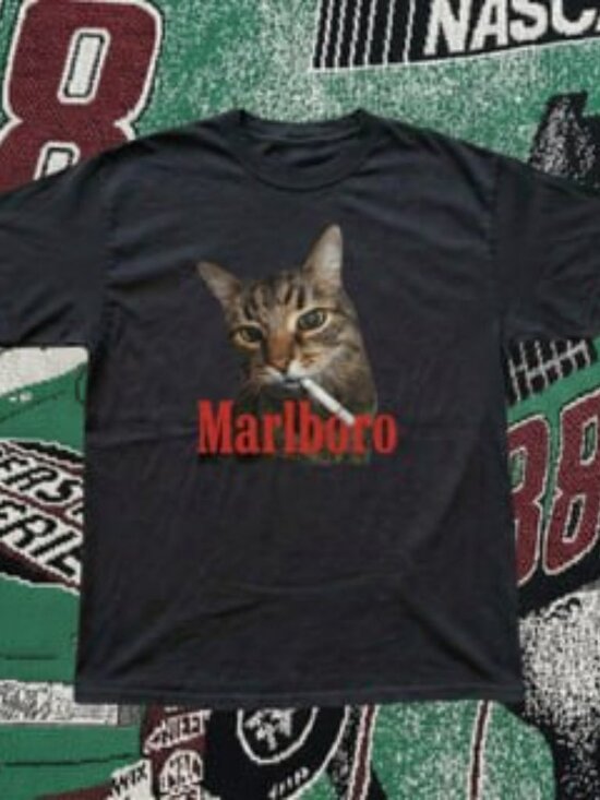 Gildan Tops - black cat mbr t-shirt cat marlboro